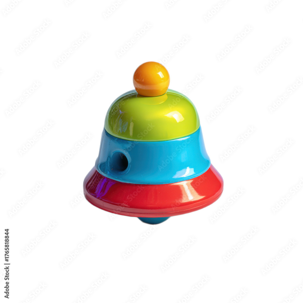 Fototapeta premium A colorful toy bell with a green top