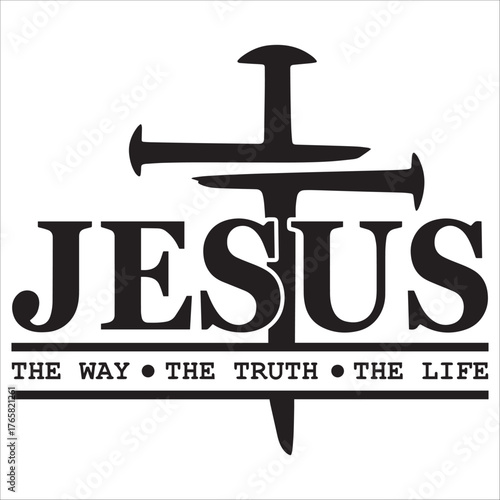 Jesus The Way Truth Life Nail Cross Icon