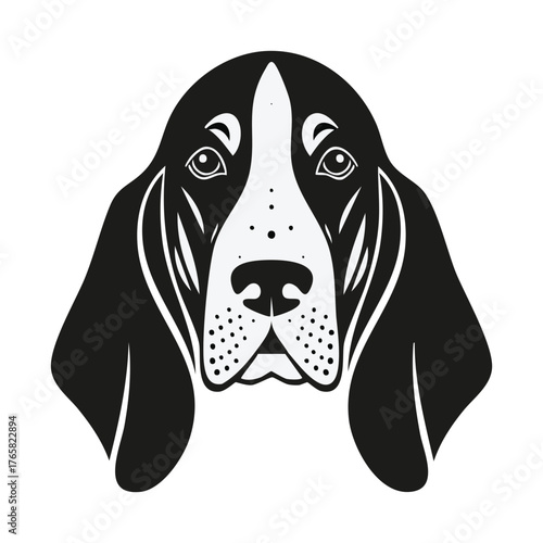 Basset Hound Dog Head Silhouette Vector Icon Pet Portrait Illustration for Animal Care and Vet Logos