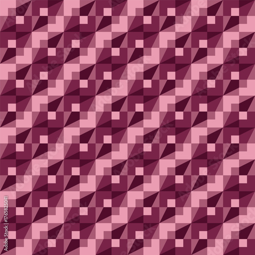Modern Geometric Illusion Pink and Maroon Repeating Seamless Pattern Texture