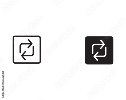 Retweet icon set in two styles . Repost icon vector . Share post icon