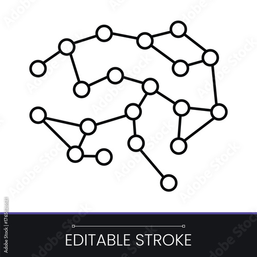 Decentralized Network Connection Outline Icon