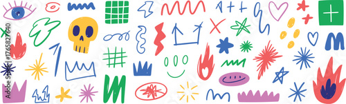 Doodle elements collection abstract shapes