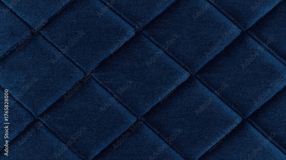Obraz premium Close-up of dark blue quilted fabric