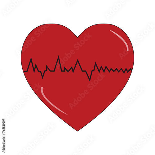 Heartbeat Line and Pulse Vector Icon. Modern ECG/EKG Cardio Symbol for Medical, Health Care, and Fitness Apps. Lifeline Logo Design.
