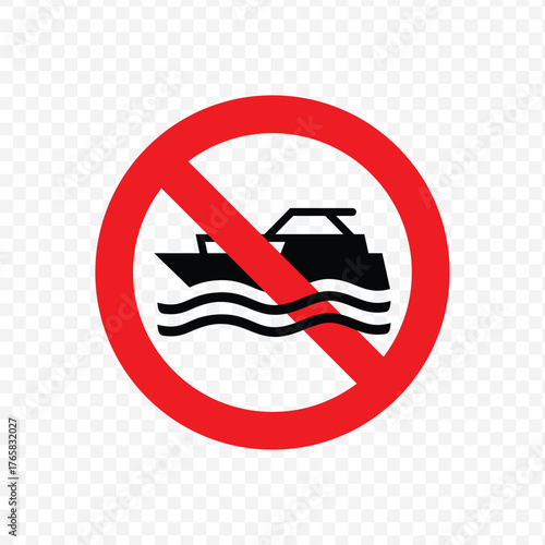 No motorboats or motorized watercraft prohibited sign in a red circle and slash