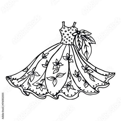 Flowy dress, soft floral details