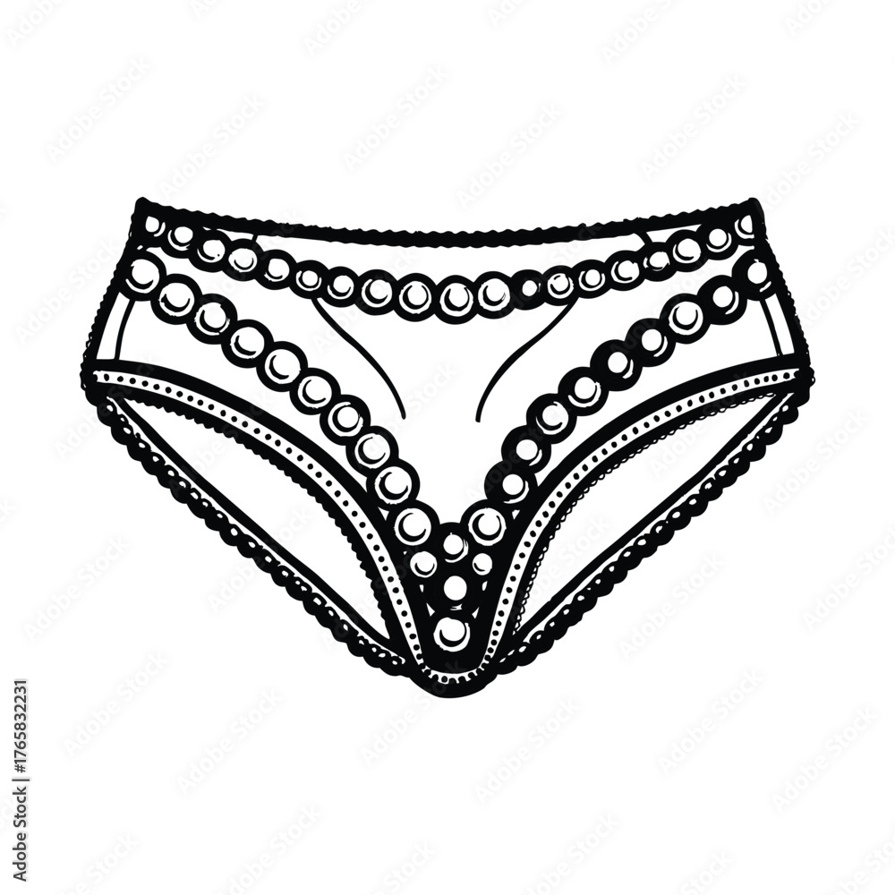 Obraz premium Shiny satin pearl embellished panty