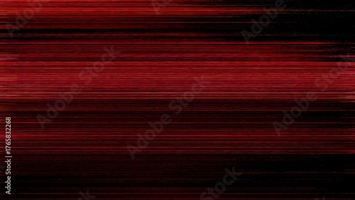Dark abstract red horizontal lines glitch effect background resembling a damaged tv screen data transfer or digital failure