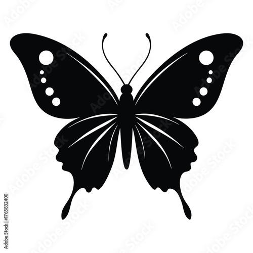 Elegant Butterfly Silhouette Illustration Decorative Design
