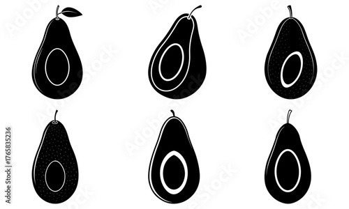 Fresh avocado halves with seed, culinary ingredient for healthy eating, trendy superfood for vegan diet, organic produce, modern minimalist design