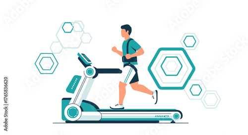 Digital fitness concept showcasing technology's impact on modern exercise routines