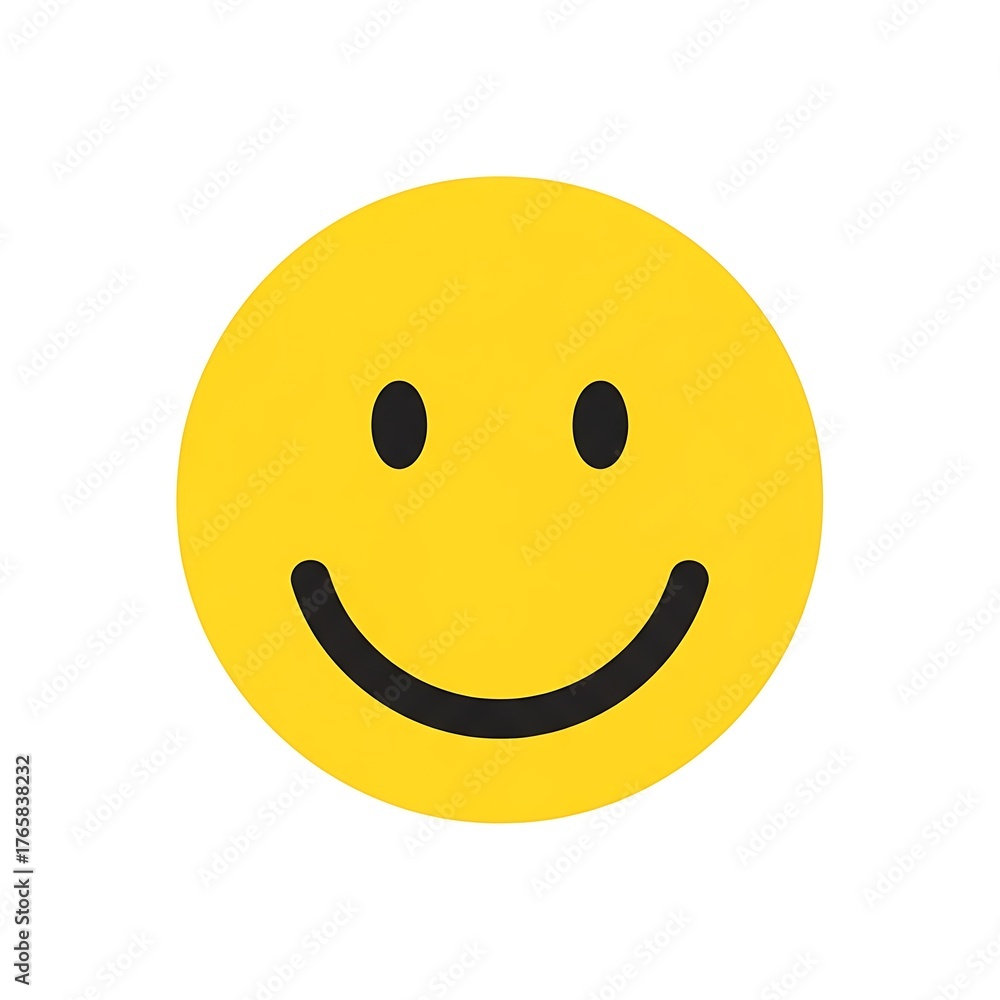 Fototapeta premium Classic Simple Yellow Smiley Face Emoji Icon