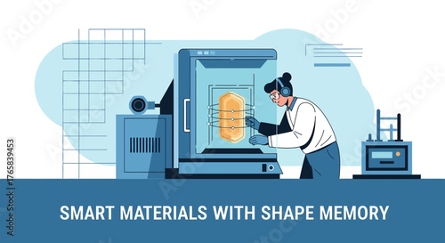 Engineer working with shape memory alloys in a laboratory setting for advanced material research
