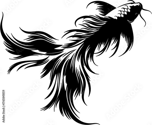 Elegant Koi Fish Vector – Japanese Symbol of Prosperity and Harmony