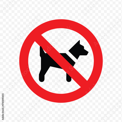 Vector prohibition sign indicating that dogs or pets are not permitted in this public or private area
