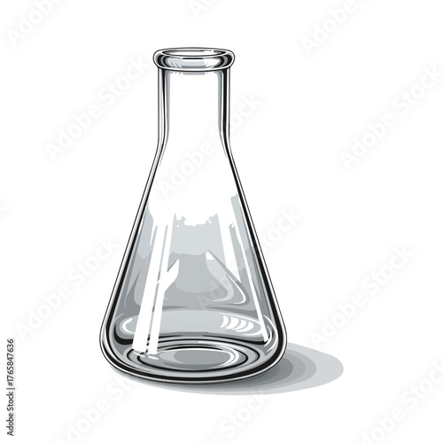Erlenmeyer Flask Illustration Science, Lab Equipment, Isolated