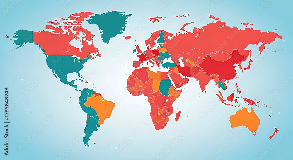 Obraz premium world map with pointers, countries, infographic template, Dots world map