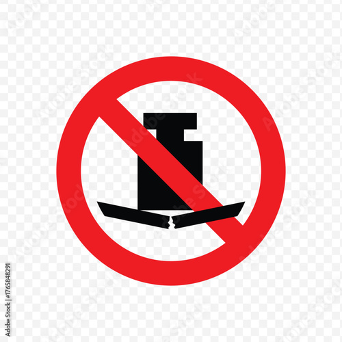 Vector prohibition sign indicating that heavy loads are not allowed due to risk of breaking or collapse