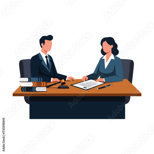 Lawyer Meeting, Legal Documents, Judges Gavel, Business Deal Concept