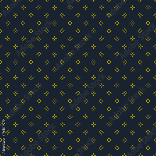 Dark Blue and Gold Minimalist Seamless Pattern