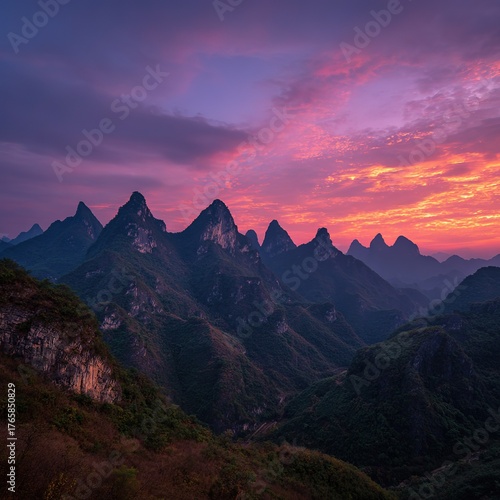 SunsetOverMountainPeaks