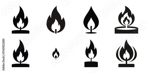 candle flame Asarah B'Tevet holiday art vector illustration