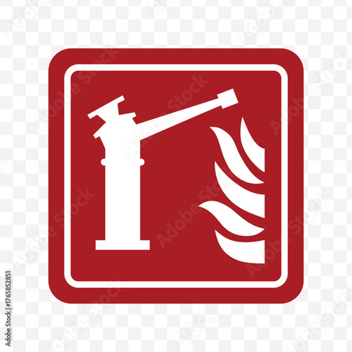 Fixed Fire Monitor or Water Cannon Safety Sign