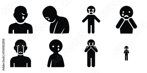 crying figure Asarah B'Tevet holiday art vector illustration