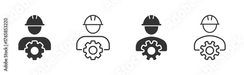 Engineer vector icon. Engineer symbols or signs set
