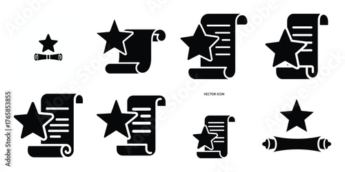 star and scroll Asarah B'Tevet holiday art vector illustration
