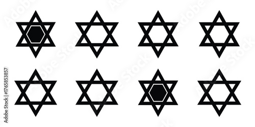 star of david Asarah B'Tevet holiday art vector illustration