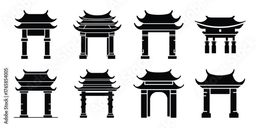 temple gate Asarah B'Tevet holiday art vector illustration