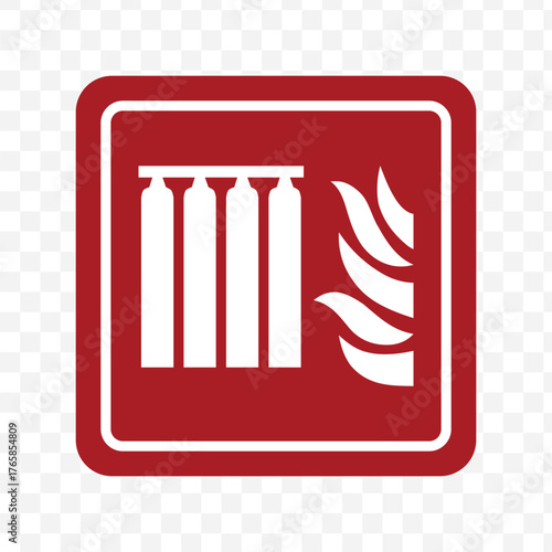 Fire Suppression System Gas Cylinders Safety Sign Vector