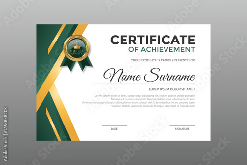 elegant gold diploma achievement certificate template design