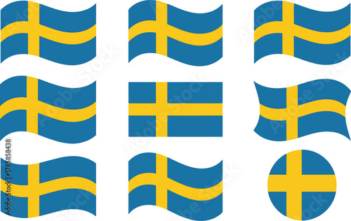 Sweden flag national symbol scandinavia patriotic graphic design