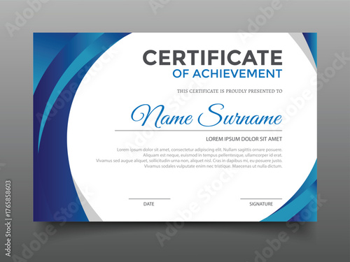 elegant gold diploma achievement certificate template design