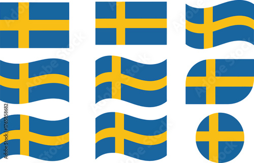 Sweden flag national symbol scandinavia patriotic graphic design