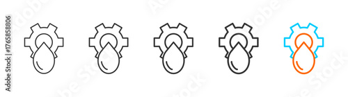 water usage icon set multiple style collection	