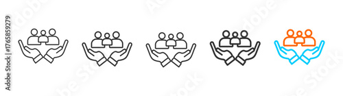 diversity and inclusion
transparency and   icon set multiple style collection	