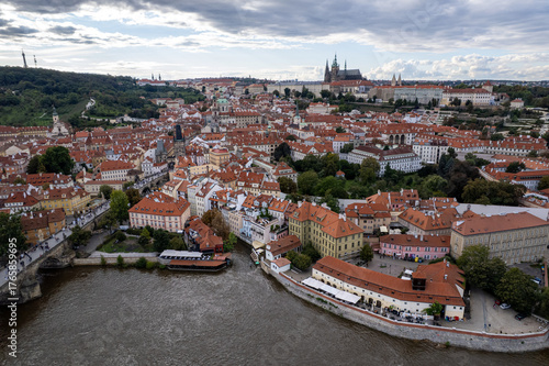 Wallpaper Mural Beautiful Aerial View of Prague City, Czech Republic — Historic Skyline with Vltava River, Charles Bridge and Prague Castle Torontodigital.ca