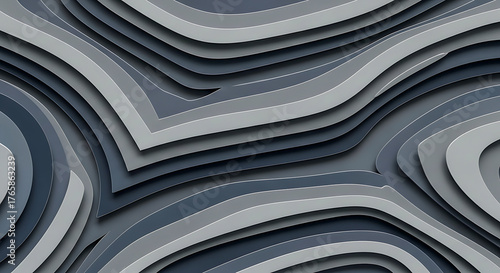 Abstract layered organic shapes in cool gray and blue tones with subtle sparkling texture
