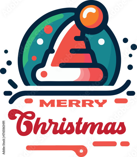 Merry christmas logo icon vector white background .