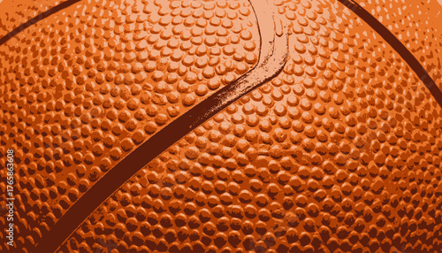 Close-up of textured orange surface with dark brown line and irregular pattern