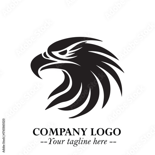 Wallpaper Mural Powerful Head of Eagle Logo Symbol in Black on White Background with Bold and Elegant Design Torontodigital.ca