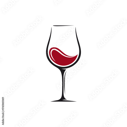 Elegant Swirl Refined Wine Glass Illustration for Connoisseurs and Drink Enthusiasts, Celebrating the Art of Viniculture and Fine Beverages