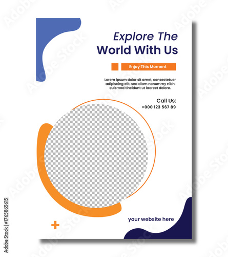 Vector full editable Travel flayer design. Explore the world with us. Travel flayer design template.