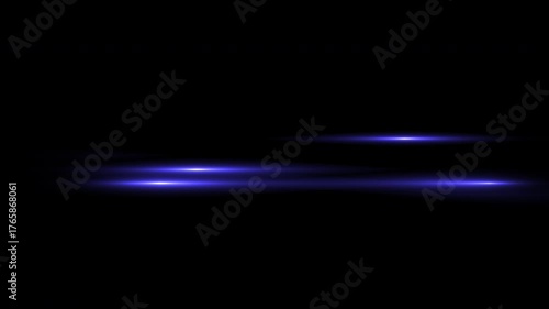 Mystic Light Path: Blue-Violet Streaks Travel from Right to Left on a Transparent Background