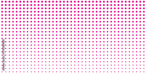 Dotted pattern. Background with halftone gradient effect. Abstract geometric print with different sized round shapes. Perforated texture. Wallpaper with holes. Vector graphic illustration.