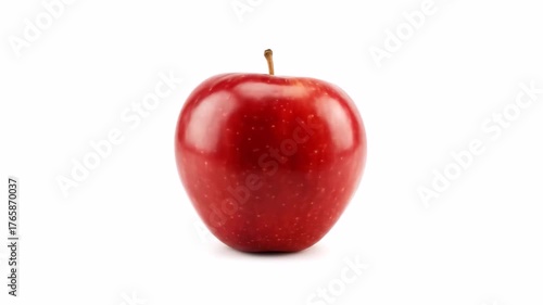 Red apple isolated on a white background. Animation 4k video.